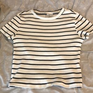 black and white striped shirt